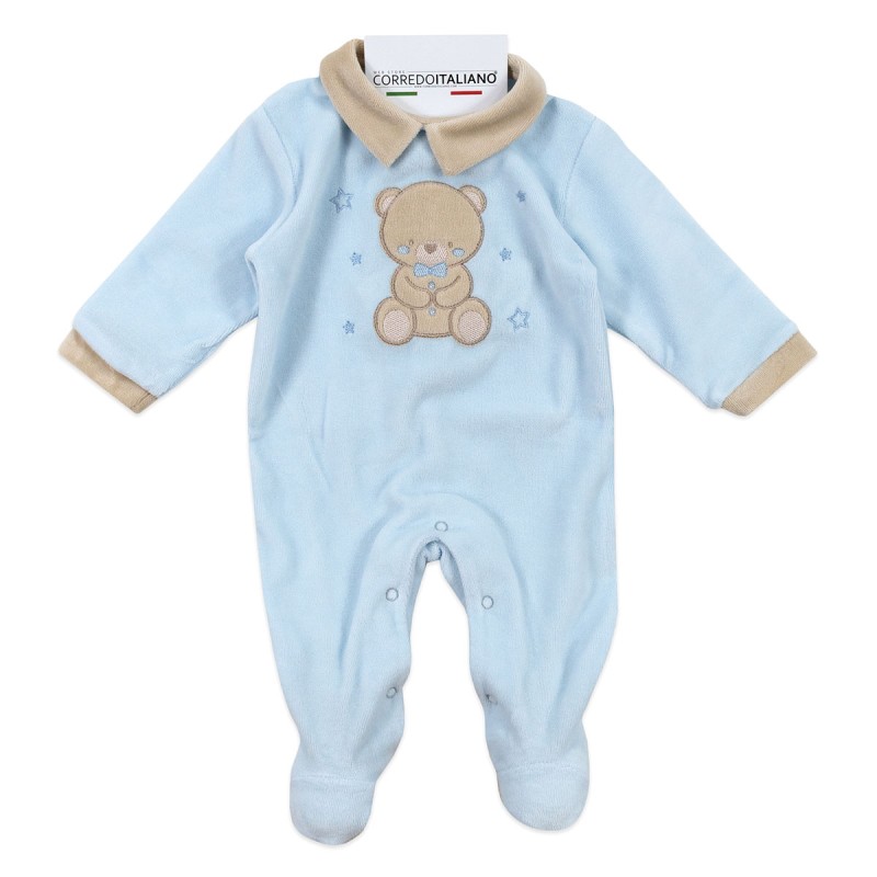 Baby boy bodysuits chenille with teddy bear - Les Jolies LJ3442AZ