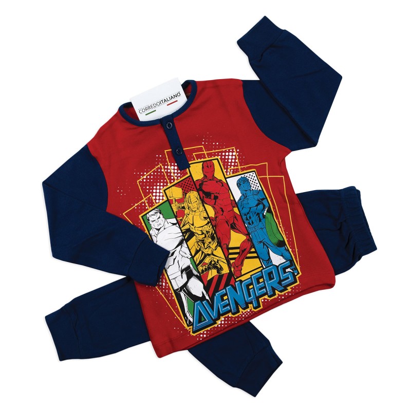 Pigiama bambino personaggi Avengers in caldo cotone interlock