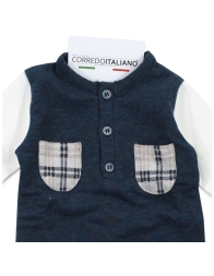 Dettaglio taschini plaid su tutina invernale con taschini Coccode’