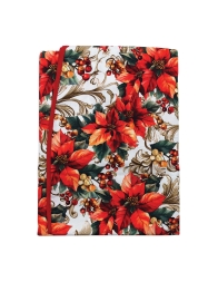 Christmas pattern detail Agrifogli on cotton tablecloth Made in Italy