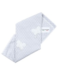 Baby blanket in cotton and lace Stella with butterflies and dots