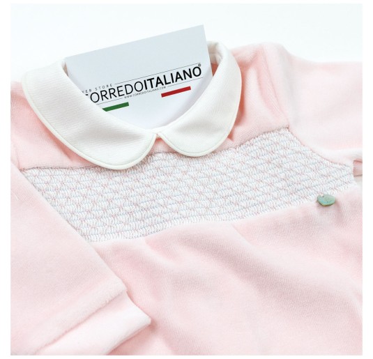 Tutina in ciniglia ricamata con colletto Coccodè 2