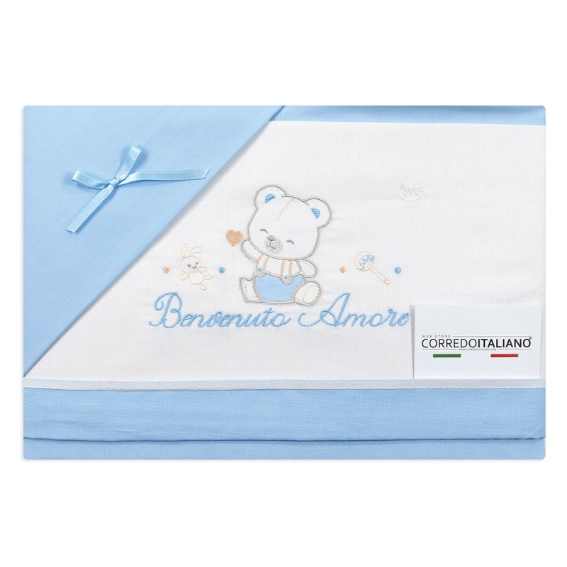 Set lenzuola per culla lettino - Benvenuto Amore -Mio Piccolo