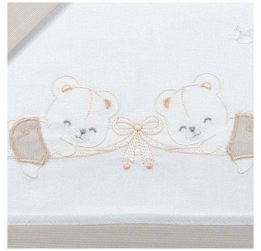 Lenzuola neonato Mio Piccolo maxiculla con orsetti ricamati 2