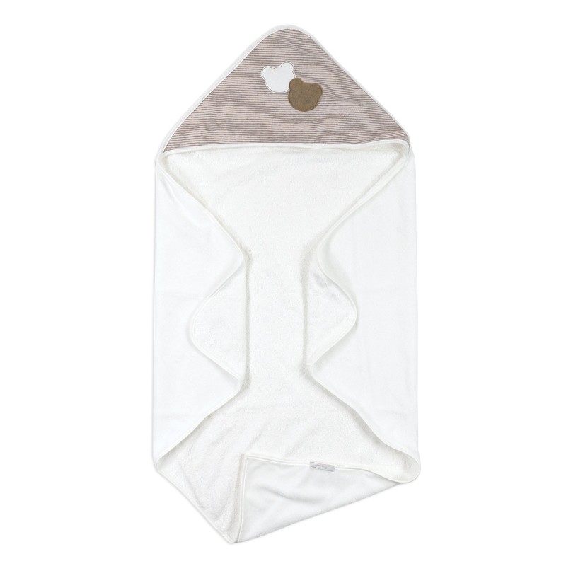 Accappatoio neonato Coccode’ in cotone e bambù con cappuccio beige