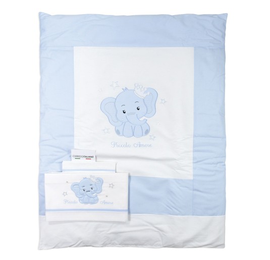 Embroidered Cradle Pram Duvet Set - Little Elephant -...