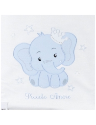 Embroidered Cradle Pram Duvet Set - Little Elephant DS6017AZ - Dolci Sogni