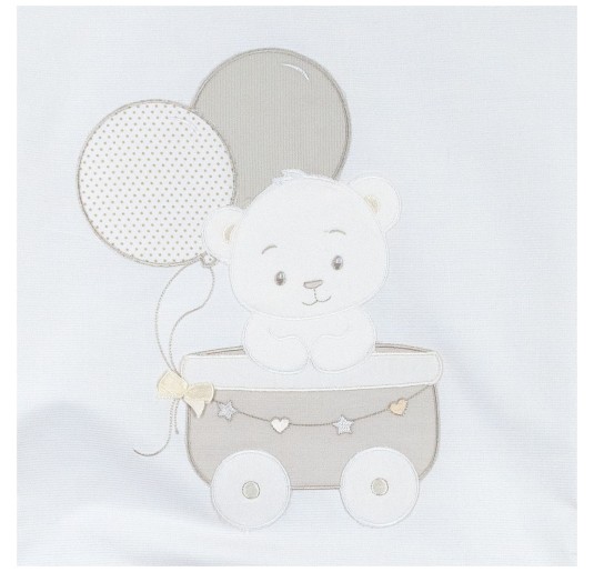 Baby crib duvet and sheet set Dolci Sogni with teddy embroidery 2