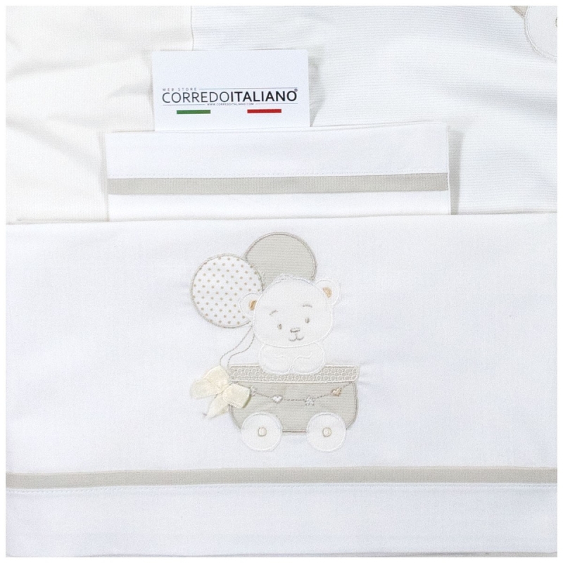 Coordinato copripiumino e lenzuola per culletta ideale per baby shower