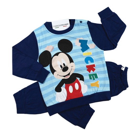 Pigiamino bimbo Disney Topolino in caldo cotone felpina