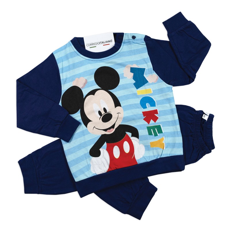 Pigiamino bimbo Disney Topolino in caldo cotone felpina