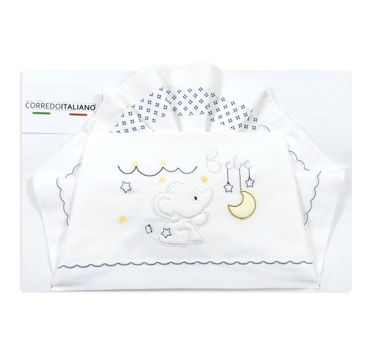 Elefantino - Set lenzuola per culla e carrozzina - Corredo Italiano