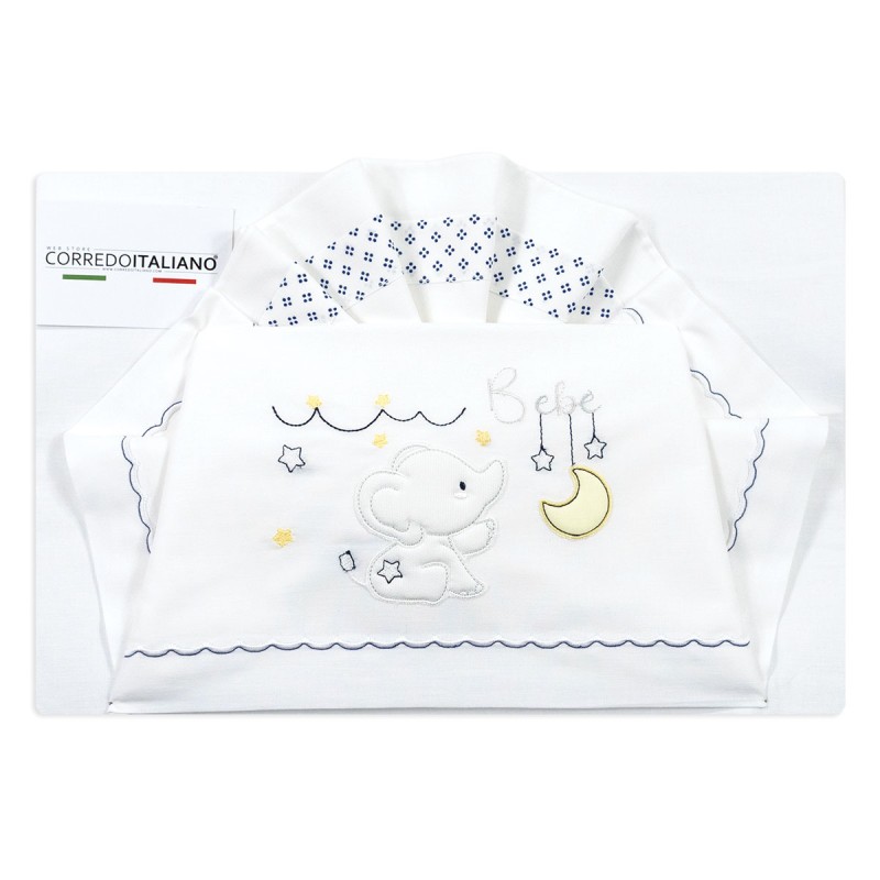 Elefantino - Set lenzuola per culla e carrozzina - Corredo Italiano
