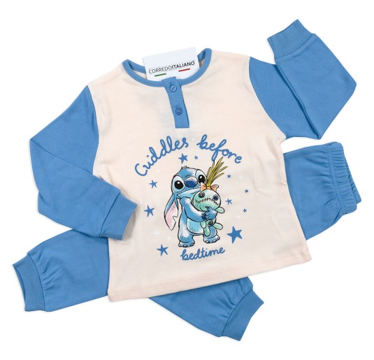Pigiama Disney invernale Lilo & Stitch in caldo cotone interlock