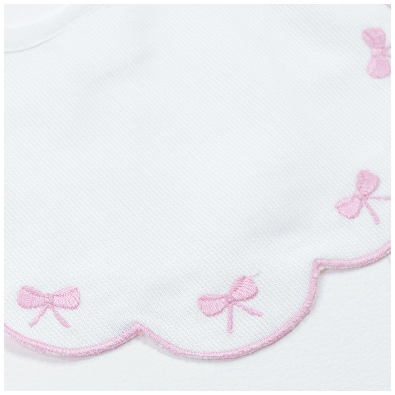 Embroidered bib in pure cotton