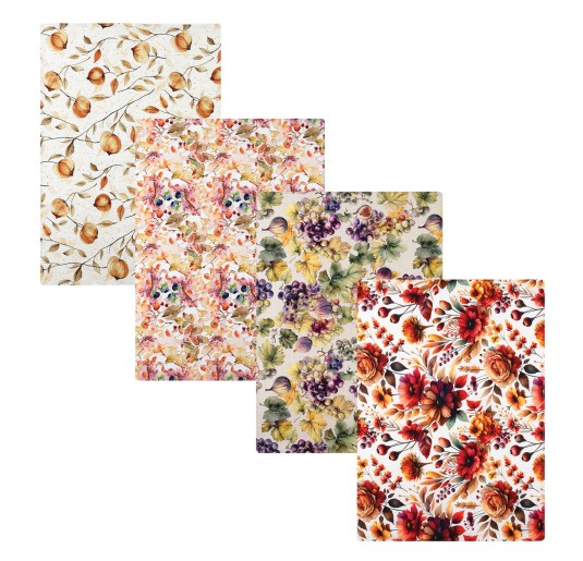 Strofinacci di cotone con stampa digitale Garden Classic Made in Italy