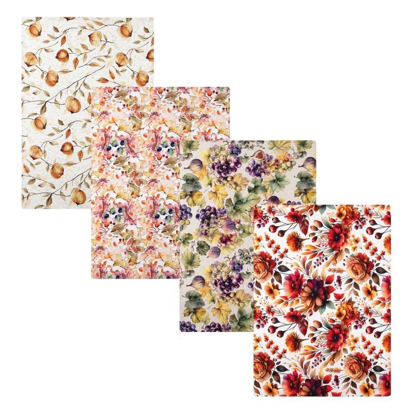 Strofinacci di cotone con stampa digitale Garden Classic Made in Italy