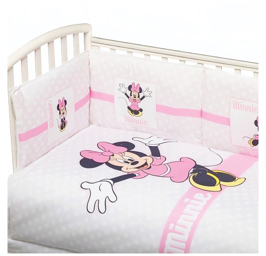 Set copripiumino con paracolpi Disney Baby Minnie in microfibra