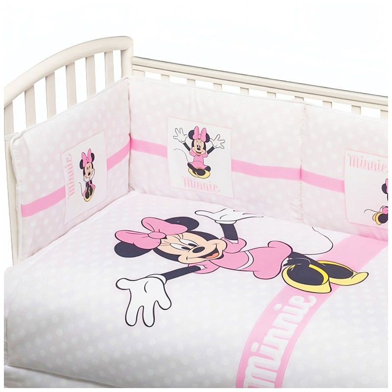 Set copripiumino con paracolpi Disney Baby Minnie in microfibra
