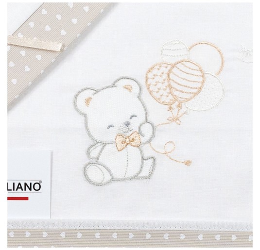 set lenzuola neonato ricamo orsetto made in italy 2