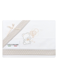 set lenzuola neonato ricamo orsetto made in italy