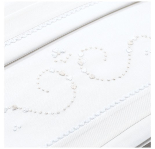 Lenzuolino ricamato a mano per culla lettino LL85199PA