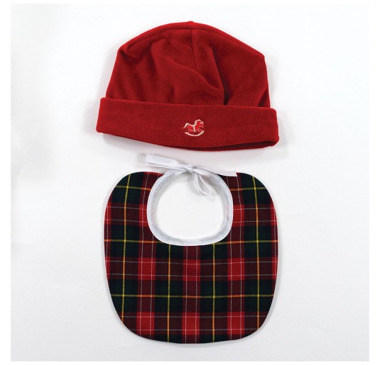 Set Cappellino Natalizio Neonato in Ciniglia con...