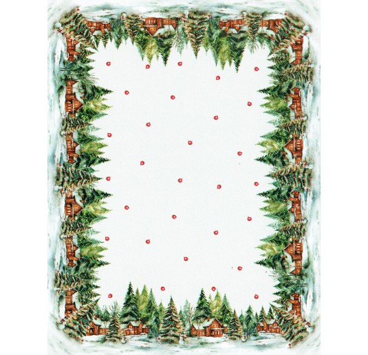 Elegant Christmas tablecloth Made in Italy on decorated table 2