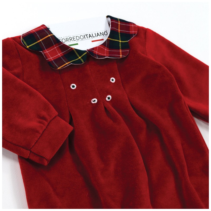 Detail of Christmas romper Made in Italy for baby girl Detail of Christmas romper Made in Italy for baby girl