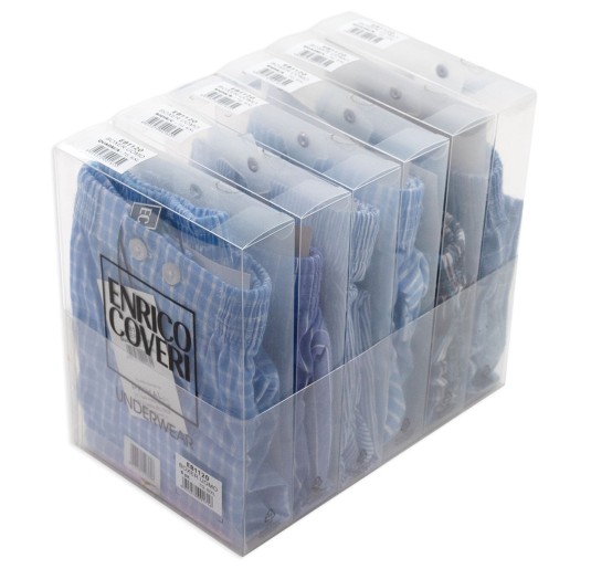 Set 6 Boxer in stoffa puro cotone con bottoncino - Enrico Coveri EB1120