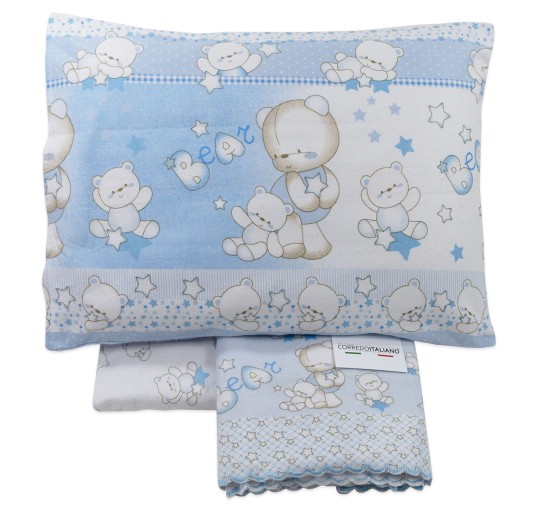 Set lenzuola in flanella per lettino - Nazareno Gabrielli 3972AZ