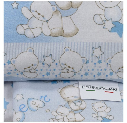 Set lenzuola in flanella per lettino - Nazareno Gabrielli 3972AZ 2