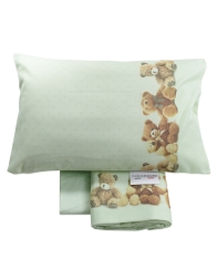 Flannel baby cot sheet with teddy bears Manifattura Imberti