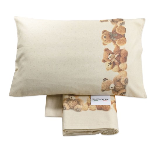 Set lenzuola in flanella per lettino - Orsacchiotti - Manifattura Imberti MI005BG