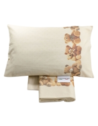 Cot bed sheet set flannel - Little Bears - Manifattura Imberti MI005BG