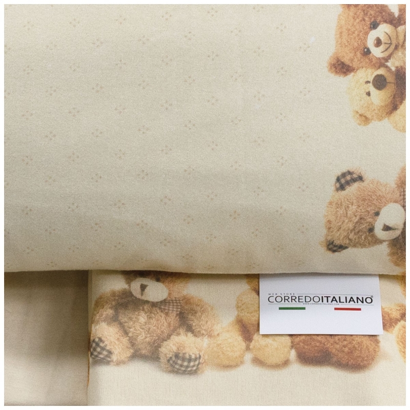 Cot bed sheet set flannel - Little Bears - Manifattura Imberti MI005BG