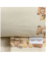 Cot bed sheet set flannel - Little Bears - Manifattura Imberti MI005BG