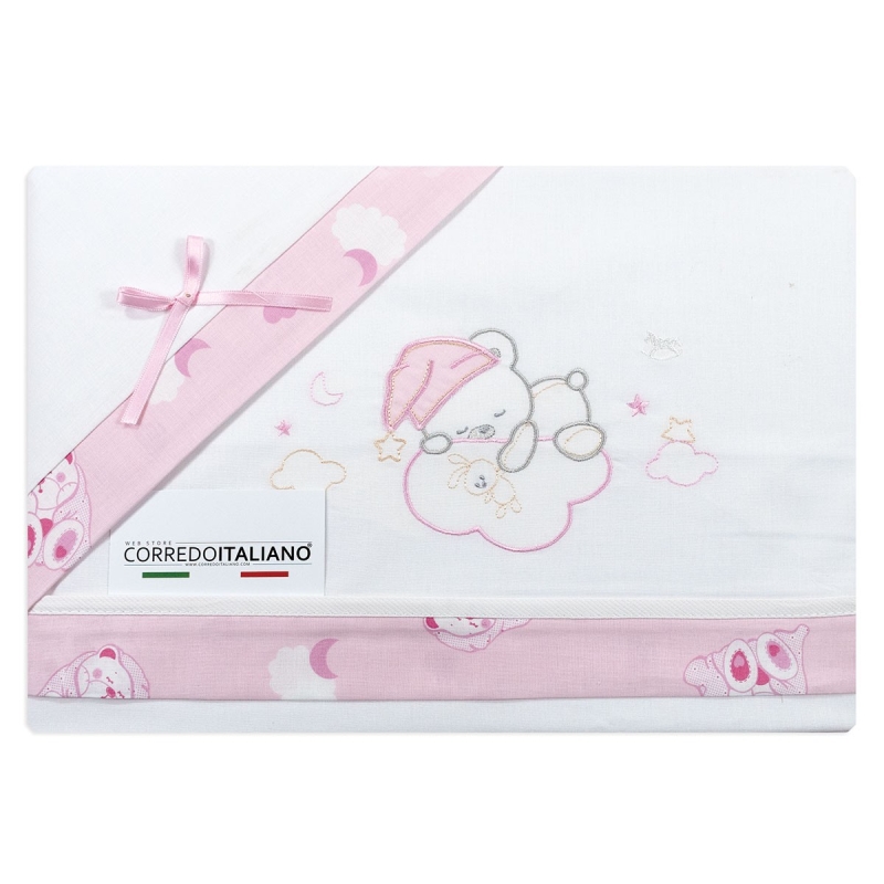 mio piccolo pink crib sheet set 100% cotton