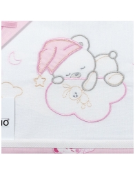 lenzuolino lettino mio piccolo rosa cotone 100%
