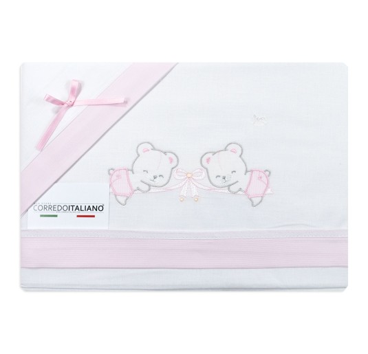 mio piccolo pink bassinet sheet set 100% cotton