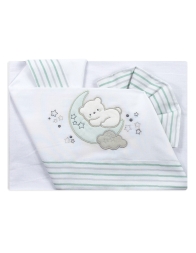 Little Bear - Cradle Pram sheet set Bruco Bruco - Green