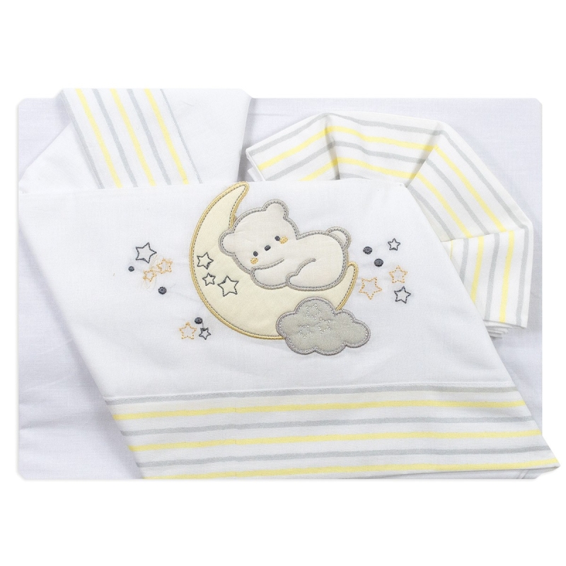 Little Bear - Cradle Pram sheet set Bruco Bruco - Yellow