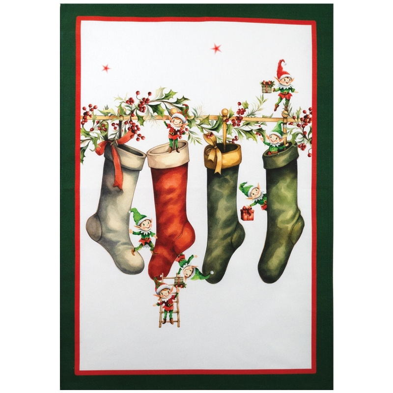 Christmas kitchen towels in cotton Made in Italy details