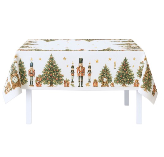 Elegant Nutcracker Christmas tablecloth for festive dining table 2