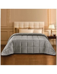 Trapunta di velluto italiana Nuvola su letto matrimoniale - Grigio