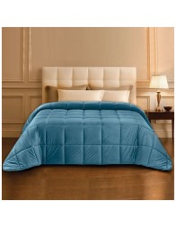 Trapunta di velluto italiana Nuvola su letto matrimoniale - Polvere