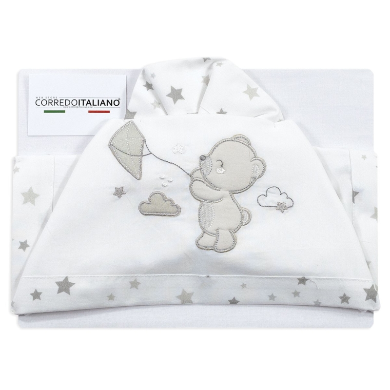 Cradle Pram sheet set coton - Bruco Bruco EC2159 - Grey