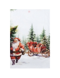 Christmas Tablecloth in Pure Cotton – Santa Claus – Corredo Italiano®