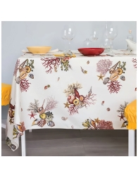 Shells - tablecoth cotton with napkins Corredo Italiano® - various sizes