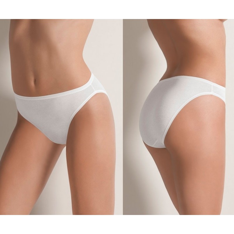 Slip donna Cotonella 3939 in cotone elasticizzato bianco e nero